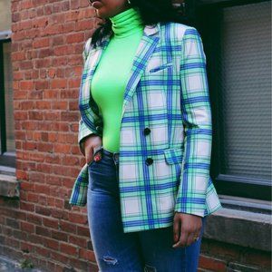 ASOS Plaid Blazer, Size US6 and SO FUN